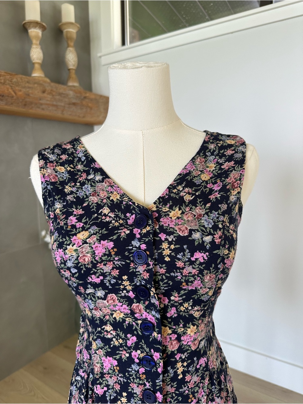 Vintage EQUATION Floral Button Front Romper – Size Small - Picture 3 of 10